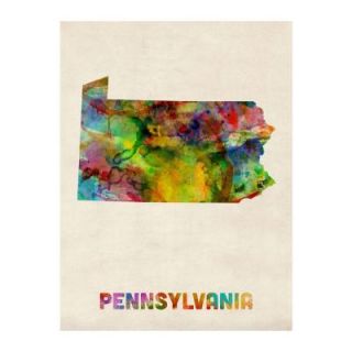 Trademark Fine Art 18 in. x 24 in. Pennsylvania Map Canvas Art MT0339 C1824GG