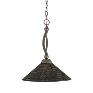 Filament Design Concord 1 Light Brushed Nickel Pendant with Charcoal Spiral Glass CLI TL5013774