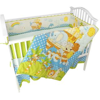 Seed Sprout   Noah's Ark 4 Piece Crib Bedding Set