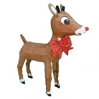 Lightup Rudolph With Red Bow Christmas Decoration: Celebrate at 