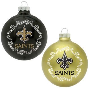Topperscot New Orleans Saints NFL Home and Away Glass Ornament Set