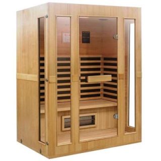 Lifesmart Signature InfraColor Full Spectrum Infrared 3 Person Sauna with 9 Dual Tech Heaters Mp3 and Chromo Therapy with Remote LS TCED IC3
