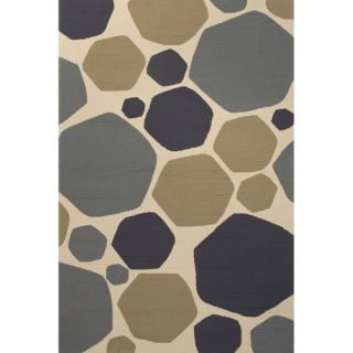 Handmade Geometric Pattern Grey/ Blue Polypropylene Area Rug (2 x 3