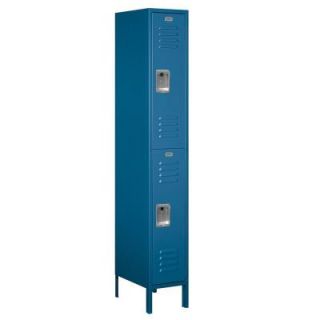Salsbury Industries 62000 Series 12 in. W x 78 in. H x 18 in. D 2 Tier Metal Locker Assembled in Blue 62168BL A