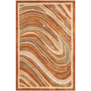 Safavieh Marble Swirl October Leaf Red 3 ft. 9 in. x 5 ft. 9 in. Area Rug MSR3270A 4