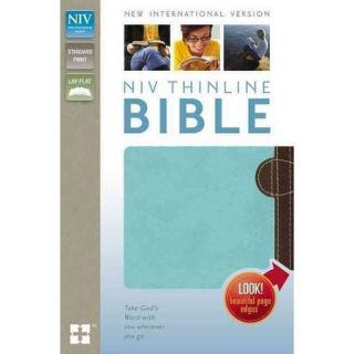 Holy Bible: New International Version, Chocolate / Turquoise, Italian Duo Tone, Thinline Bible
