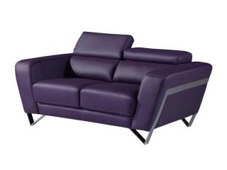 Global U7120 R6U6 P L Loveseat w/ Headrest in Purple Leather
