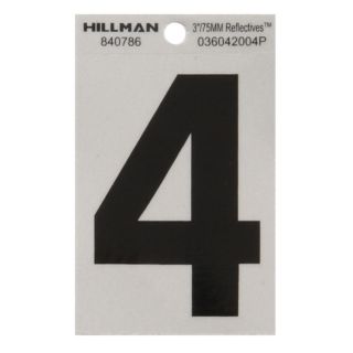 The Hillman Group 3 in Black and Silver Reflective House Number 4