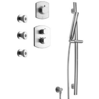 LaToscana Novello Combination 5 2 Handle 1 Spray Tub and Shower Faucet in Brushed Nickel SHOWER5NOBN