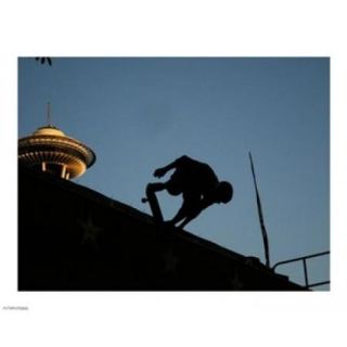 Skateboarder About to Go Down a Halfpipe Poster Print (10 x 8)