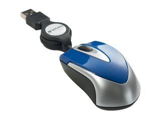 Verbatim 97249 Blue 1 x Wheel USB Wired Optical Travel Mouse