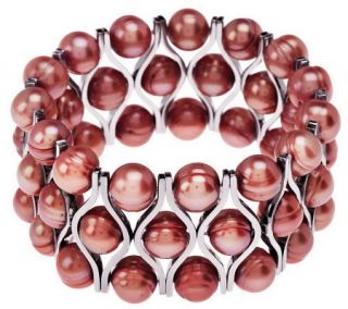 Honora Cultured Pearl 8.5mm Stainless Steel Stretch Bracelet —