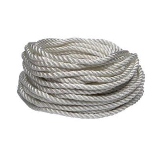 Crown Bolt 3/8 in. x 100 ft. White Nylon and Polyester Twisted Rope 65605