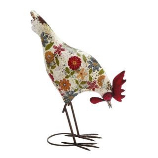 Woodland Imports Attractive Cool Metal Rooster Statue