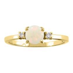 10k Gold October Birthstone Opal and Diamond Ring   Shopping