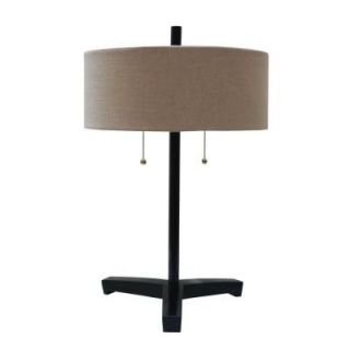 Fangio Lighting #1365 22 in. Black Gloss Poly and Metal Table Lamp 1365BLK