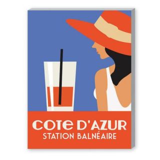 Americanflat Cote D'Azure, Station Balneaire Graphic Art on Wrapped Canvas in Orange
