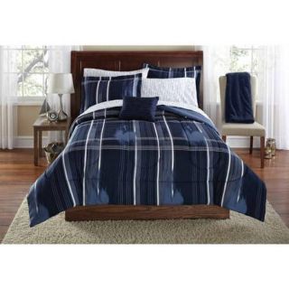Mainstays Navy Plaid Bed in a Bag Coordinated Bedding Set