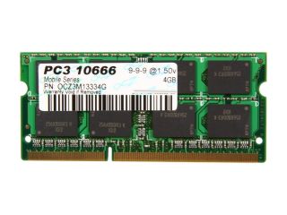 OCZ 4GB 204 Pin DDR3 SO DIMM DDR3 1333 (PC3 10666) Laptop Memory Model OCZ3M13334G