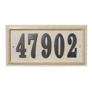 QualArc Ridgestone Rectangular Crushed Stone Address Plaque in Sandstone Stone Color RIG 4912