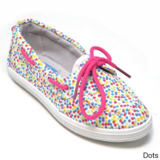 Blue Kids Boaty Disco Printed Fabric Boat Shoes