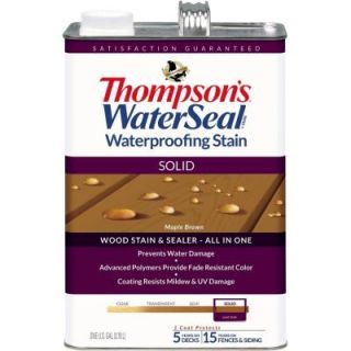 Thompson's WaterSeal 1 gal. Solid Maple Brown Waterproofing Stain TH.043821 16