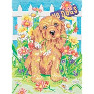 Dimensions Pencil Works Color By Number Kit 9X12 Naughty Puppy