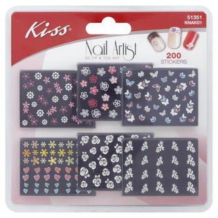 Kiss  Nail Artist Stickers, 3D Tip & Toe Art, 200 stickers