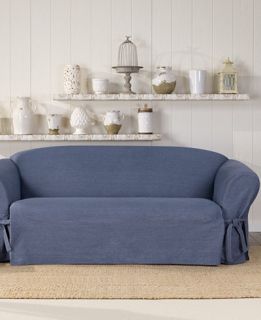 Sure Fit Authentic Denim One Piece Sofa Slipcover   Slipcovers   For
