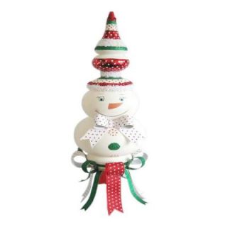 Creative Design 27.5 in. Snowman and Bow Table Piece 34AXKM031B
