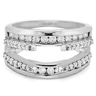 10k White Gold 1/2ct TDW Diamond Cathedral and Traditional Wedding Ring Enhancer Set (G H, I2 I3) Size 5