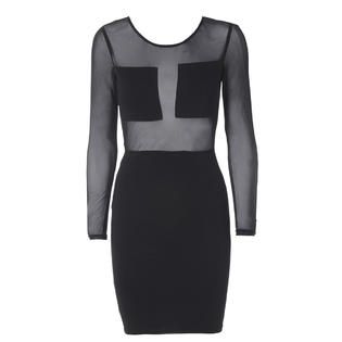 AX Paris   Women’s Mesh Long Sleeve Fitted Black Dress   Online