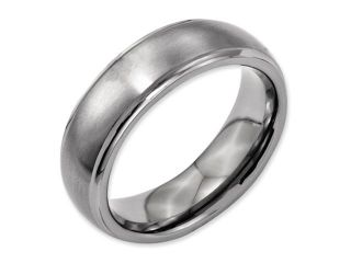 Titanium Ridged Edge 7mm Brushed and Polished Band