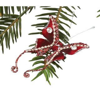 Sage & Co Sage & Co. 4 inch Red Beaded Christmas Butterfly Clip on