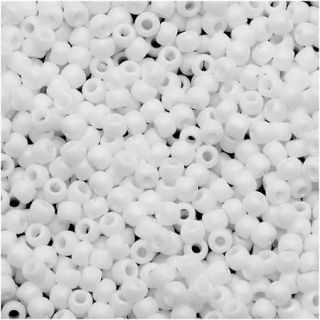 Toho Round Seed Beads 11/0 #761   Matte Opaque White (8 Grams)