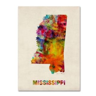 Trademark Fine Art 18 in. x 24 in. Mississippi Map Canvas Art MT0358 C1824GG
