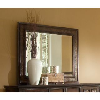 Palm Court II Coco Brown Carved Landscape Mirror