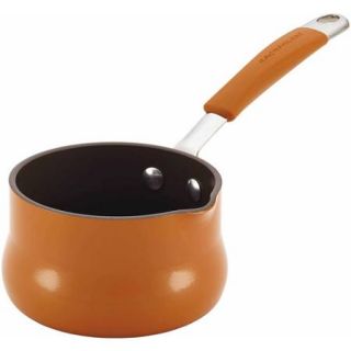 Rachael Ray(r) Cucina Nonstick Butter Warmer, Hard Porcelain Enamel Aluminum, 0.75 Quart, Pumpkin Orange