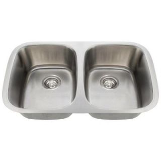 Polaris Sinks Undermount Stainless Steel 29 in. Double Bowl Kitchen Sink P015 16