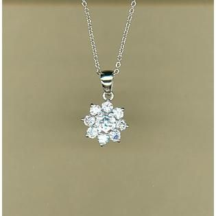 Diamonesse Sterling Silver Cluster Flower Pendant   Jewelry   Pendants