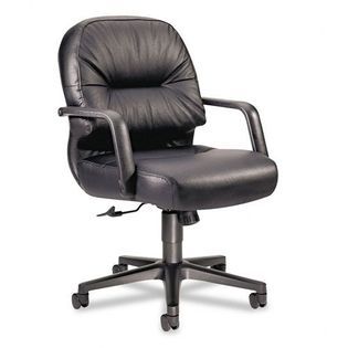 HON 2090 Leather Mid Back Adjustable Chair, Black   Home   Furniture