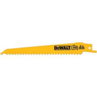 DEWALT 6 in. 3 Teeth per in. Taper Back Bi Metal Reciprocating Saw Blade (5 Pack) DW4801