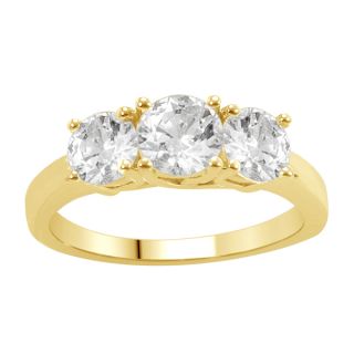 14k Yellow Gold 1ct TDW Diamond 3 stone Anniversary Ring (H I, I1 I2)