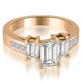 AMCOR   2.45 cttw. 14K Rose Gold Channel Princess and Emerald Cut