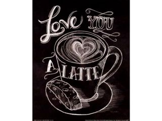 Love You a Latte No Border Poster Print by Mary Urban (8 x 10)