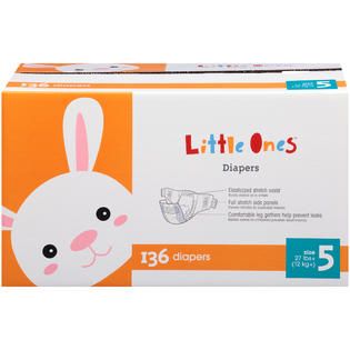 Little Ones Diapers, X Large, Size 5 (Over 27 lb), Club Pack, 136 Ct.