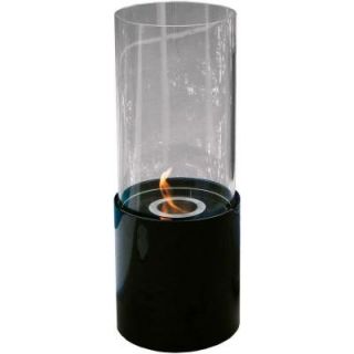 Nu Flame 10 in. Tabletop Ethanol Doppio Fireplace in Black and Clear NF T2DOOB
