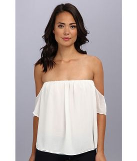 Tbags Los Angeles Cut Out Sleeves Off Shoulder Chiffon Top