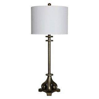 Creative Co Op Resin Table Lamp with Linen Drum Shade Brass