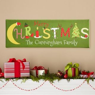 Personalized Merry Christmas Art Canvas